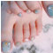 blue gel nail pedicure service at nail salon