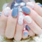 blue white nail express manicure service at nail salon